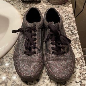 Black glittered vans